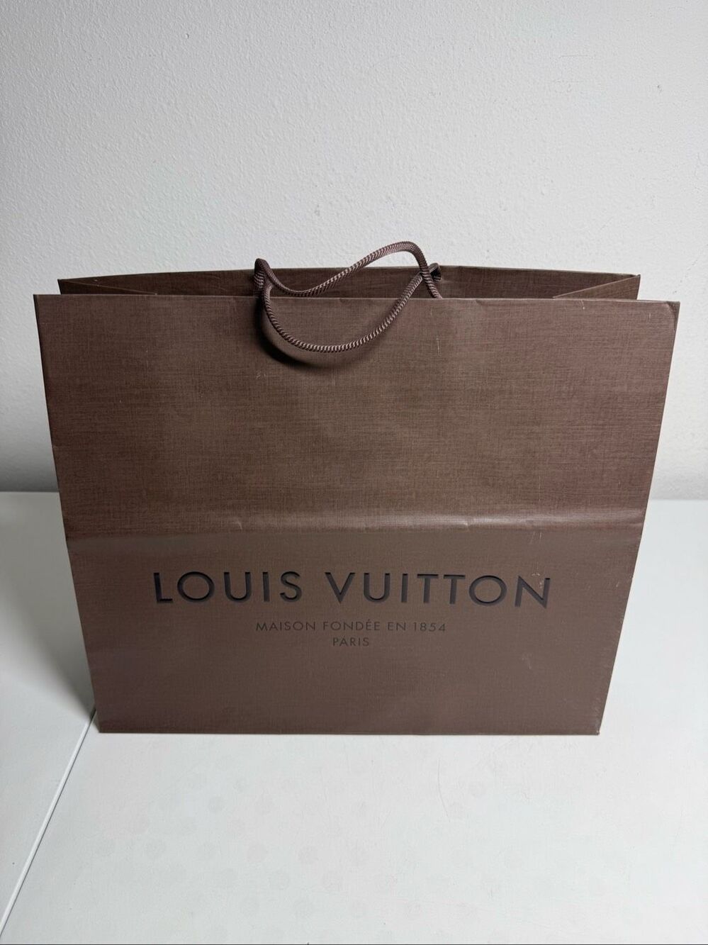 Rare Louis Vuitton Brown Shopping Bag Vintage Luxury Boutique Gift Bag 15″ × 13″